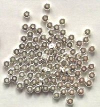 100 2x4mm Bright Silver Plated Metal Rondelle Beads